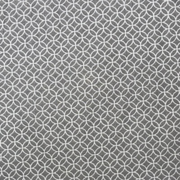 COUPON 2.95 METRES COTON GEOMETRIQUE CERCLE GRIS 