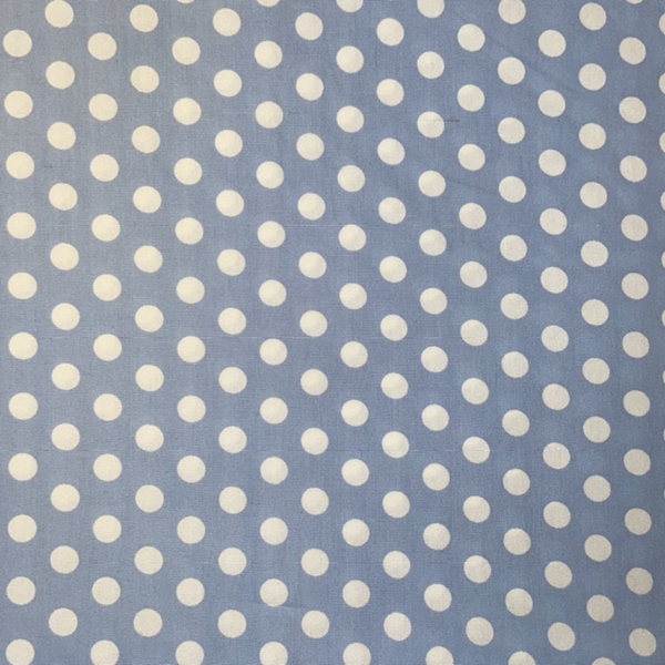 COUPON COTON POIS CIEL BLANC 0.95M X 1.40M 