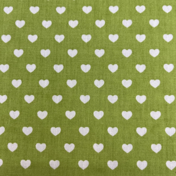 COUPON 70X40CM COEURS BLANCS FOND VERT