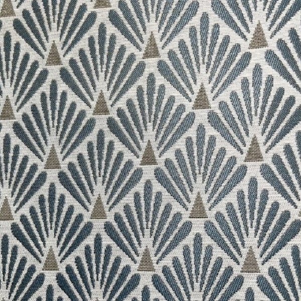 TISSU JACQUARD FLUOR ECAILLE BLEU GRIS 