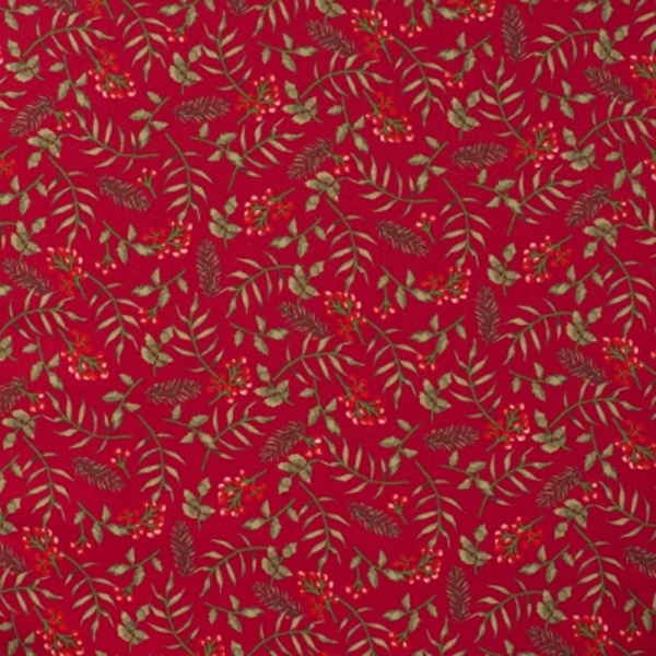 TISSU POPELINE DE COTON NOEL ROUGE