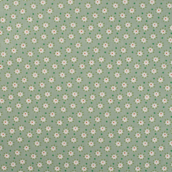 TISSU COTON IMPRIME MINI  FLEUR VERT