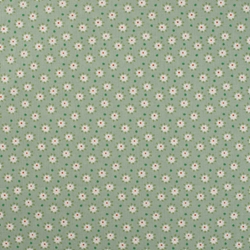 TISSU COTON IMPRIME MINI  FLEUR VERT