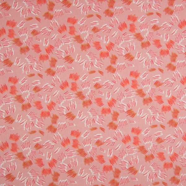 TISSU COTON OEKO-TEX CRAYON ROSE ORANGE 