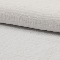 TISSU GAZE DE COTON BAMBINO PLUMETIS BLANC