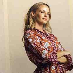 TISSU COTON IMPRIMÉ MOTIFS FLORAUX FOND TERRACOTTA