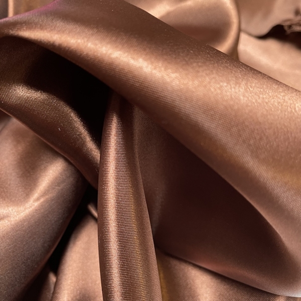 TISSU SATIN UNI  MARRON CHOCOLAT