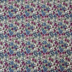 TISSU COTON PETITE FLEUR BLEUE