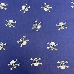 TISSU COTON IMPRIME PIRATE MARINE OEKOTEX