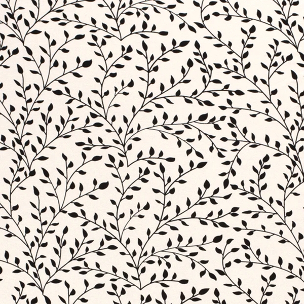 TISSU JERSEY VISCOSE BRANCHE BLANCHE NOIR