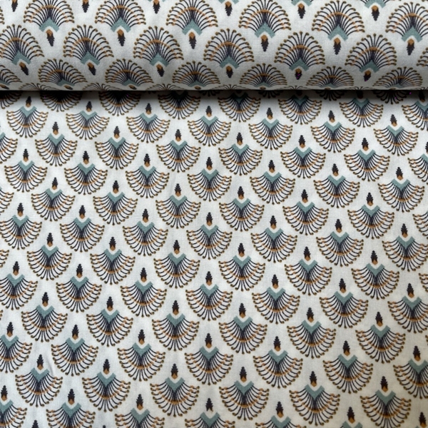 TISSU CHEMISIER VISCOSE PLUME DE PAON NATUREL 