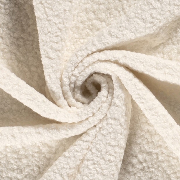 TISSU BOUCLETTE  VESTE  BLANC CASSE