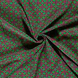 TISSU VISCOSE TWEEL LABYRINTHE FOND VERT