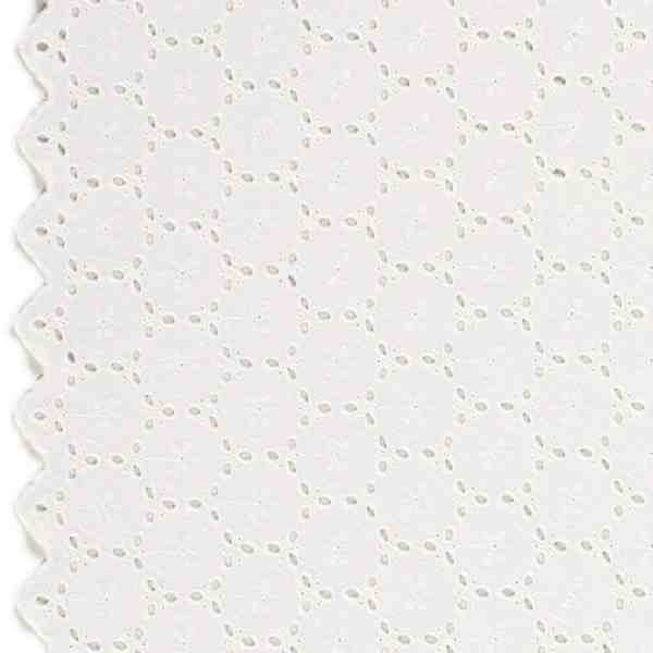 TISSU GAZE DE COTON BRODEE MEDAILLON BLANC