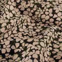 TISSU VISCOSE-OTTOMAN IMPRIMÉ FLORAL NOIR ROSE