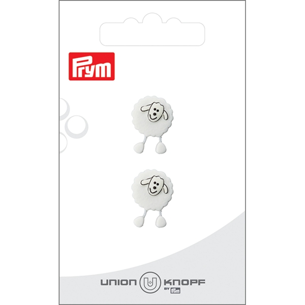 Bouton mouton poly. pied mouton 18mm blanc 