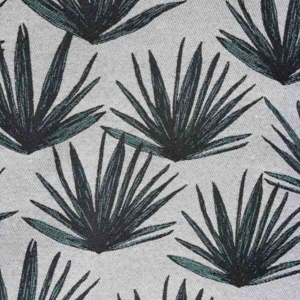 TISSU JACQUARD AMEUBLEMENT FOND GRIS PLANTE VERTE