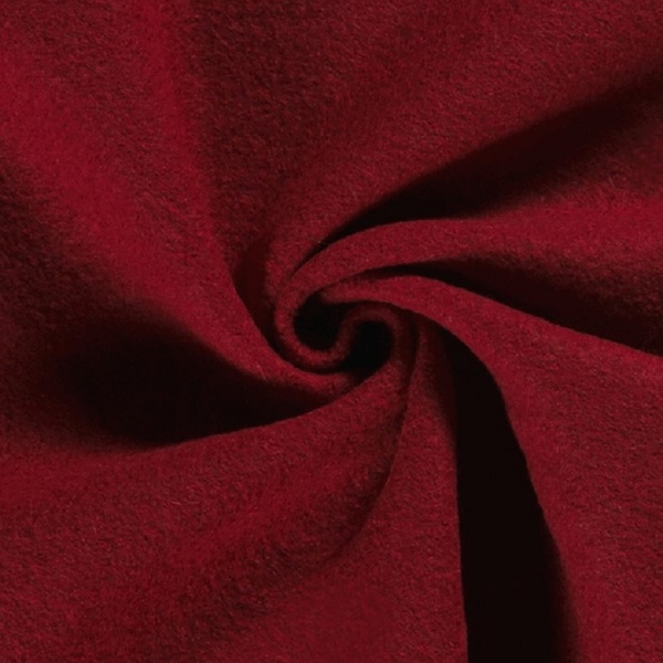 TISSU  MANTEAU LAINE BOUILLIE ROUGE