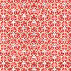 TISSU COTON ENDUIT GEOMETRIQUE RIAD CORAIL