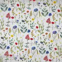 TISSU MFTA COTON FLEURS DES CHAMPS NATUREL