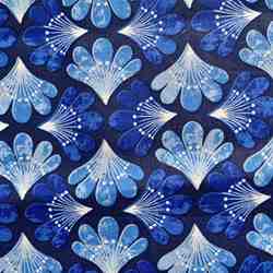 TISSU MFTA COTON FEUILLE AMANDA BLEU 