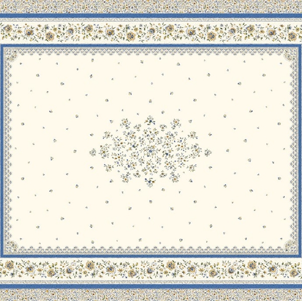 TISSU COTON NAPPE PROVENCAL ECRU BLEU 1.60mX2.06m