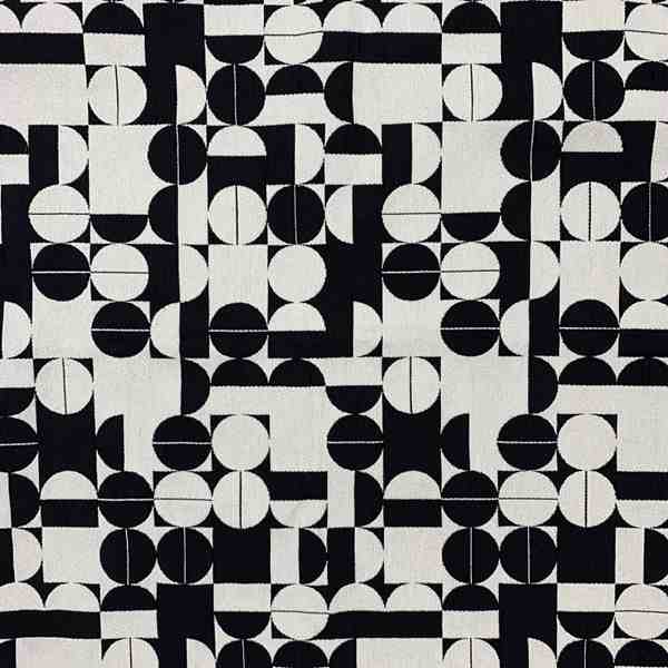 TISSU JACQUARD MFTA POP NOIR ET BLANC