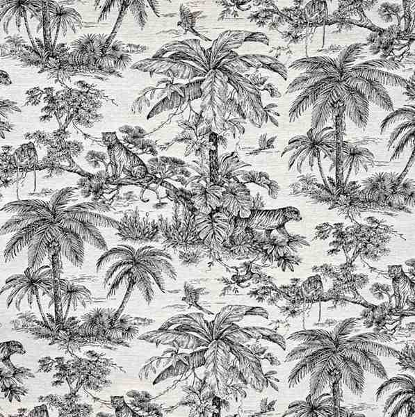 TOILE ASPECT LIN  DAKTARI NOIR ET BLANC