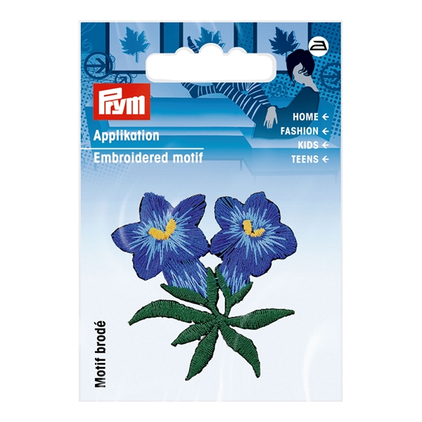 Ecusson fleur Gentiane bleu