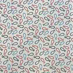 TISSU COTON IMPRIME POISSON THEME MER