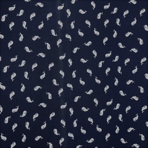 TISSU COTON IMPRIME BALEINE OEKOTEX THEME MER