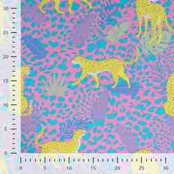 TISSU COTON IMPRIMÉ JUNGLE LÉOPARD
