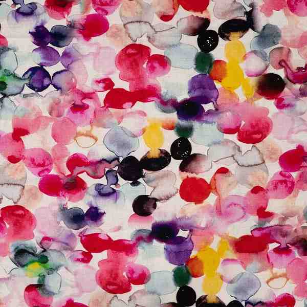 TISSU VISCOSE LIN IMPRIMÉ MOTIF AQUARELLE MULTI