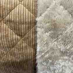 TISSU VELOURS COTELE CAMEL INTERIEUR BEIGE
