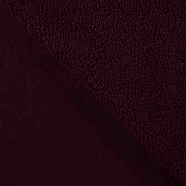 TISSU TEDDY SOFT UNI BORDEAUX
