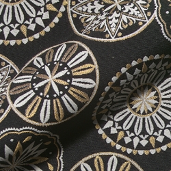 TISSU JACQUARD MANDALA LUXURY NOIR