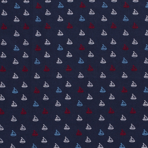 TISSU POPELINE COTON OEKO-TEX BATEAU THEME MER