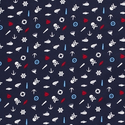 TISSU COTON OEKO-TEX PIRATE THEME MER