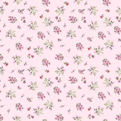 TISSU COTON MYOSOTIS FOND ROSE