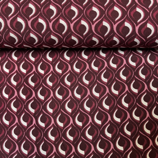 TISSU CHEMISIER VISCOSE OEIL BORDEAUX