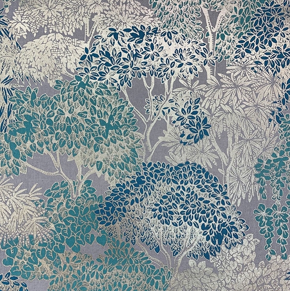 TISSU PANORAMIQUE FOIL / BLEU OR