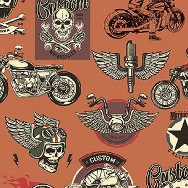 COUPON COTON BIKER TERRACOTTA 1M50 X 1M40