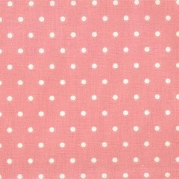 COUPON 3 METRES COTON POIS ROSE IVOIRE