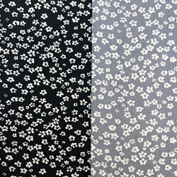 COUPON 70X50CM FLEURS BLANCHES FOND NOIR