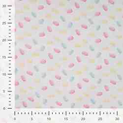 TISSU COTON IMPRIMÉ MACARONS PASTEL