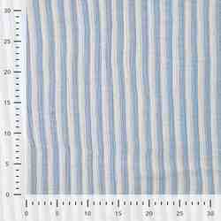 TISSU GAZE DE COTON RAYÉ BLEU ET BLANC