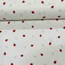 TISSU COTON IMPRIMÉ FRAISES