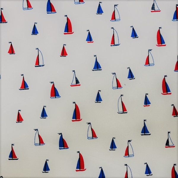 TISSU COTON IMPRIME BATEAU THEME MER