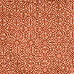 TISSU COTON IMPRIMÉ MOTIFS GÉOMÉTRIQUES TERRACOTTA