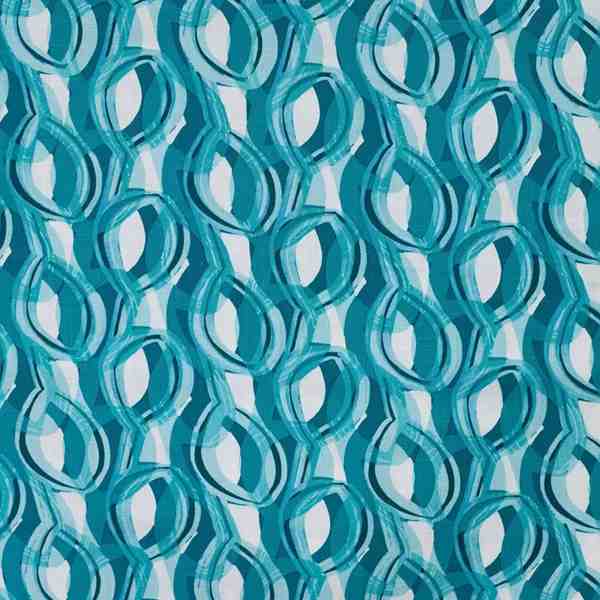 TISSU VISCOSE STRETCH IMPRIMÉ GÉOMÉTRIQUE BLEU